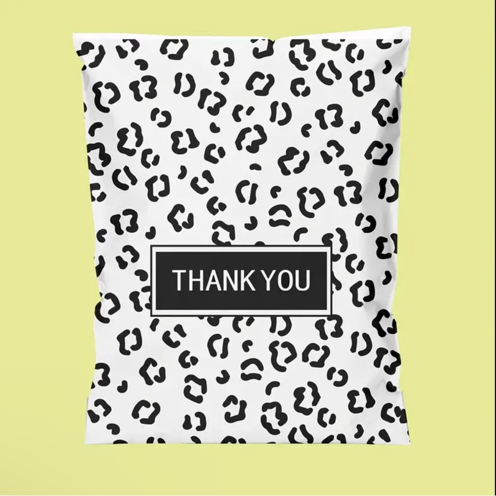 X large 14.5x 19 Leopard Print Thank You polymailers 10 a bundle - Picture 1 of 6